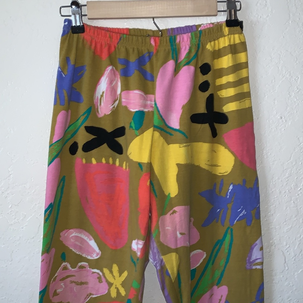 Vintage 90s Ken Done Art Pop Art Pants Floral Abstract Lounge S/M - Picture 2 of 7